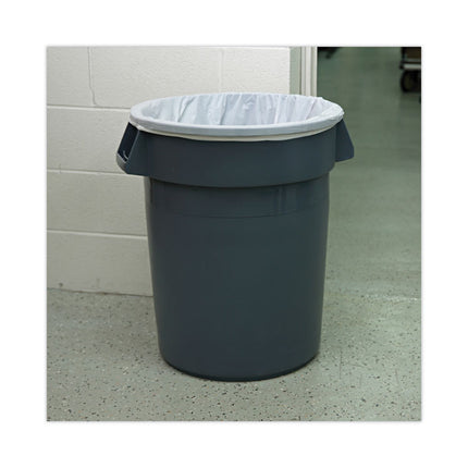 High-Density Can Liners, 33 gal, 14 mic, 33" x 38", Natural, Perforated Roll, 25 Bags/Roll, 10 Rolls/Carton