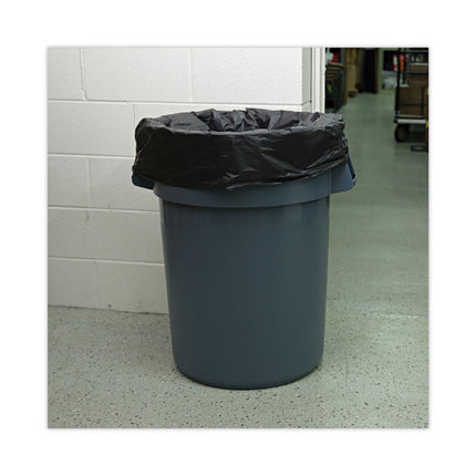 High-Density Can Liners, 60 gal, 14 mic, 38" x 58", Black, Perforated Roll, 25 Bags/Roll, 8 Rolls/Carton