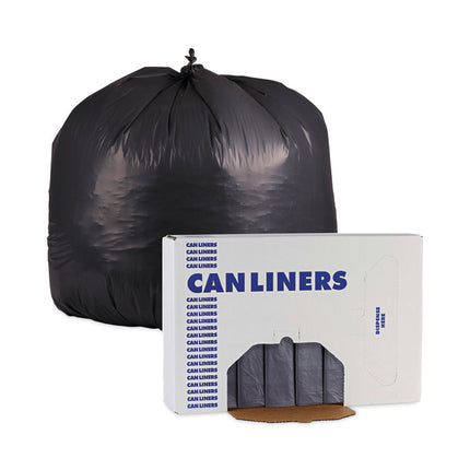 Linear Low Density Industrial Can Liners, 33 gal, 1.3 mil, 33" x 39", Gray, Flat Pack, 100/Carton