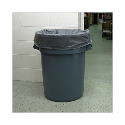 Linear Low Density Industrial Can Liners, 60 gal, 1.3 mil, 38" x 58", Gray, Flat Pack, 100/Carton