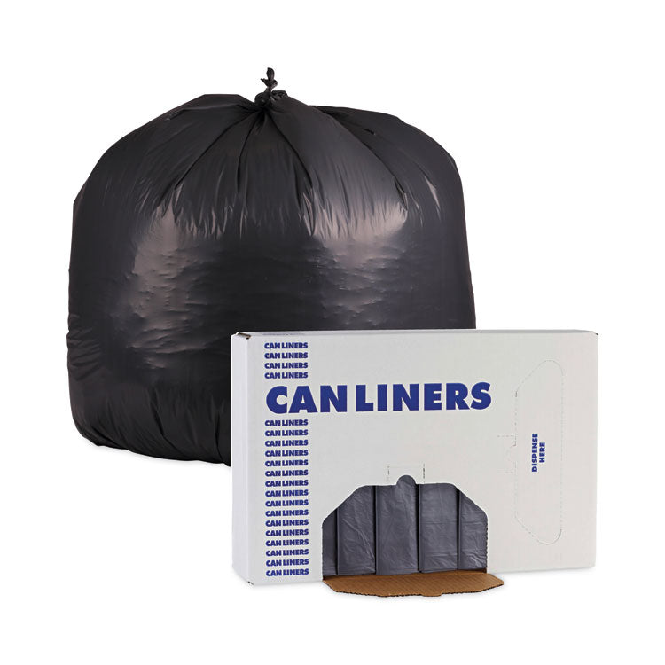 Linear Low Density Industrial Can Liners, 60 gal, 1.3 mil, 38" x 58", Gray, Flat Pack, 100/Carton
