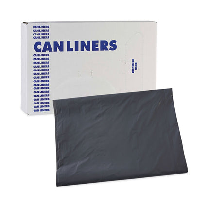 Linear Low Density Industrial Can Liners, 60 gal, 1.3 mil, 38" x 58", Gray, Flat Pack, 100/Carton