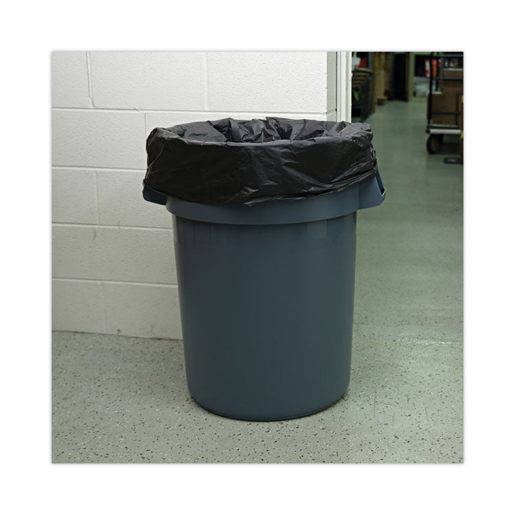 Linear Low Density Industrial Can Liners, 60 gal, 1.7 mil, 38" x 58", Black, Flat Pack, 100/Carton