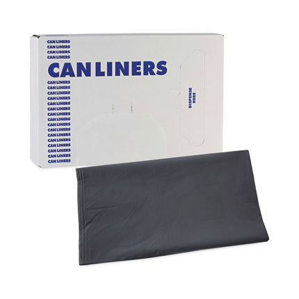 Linear Low Density Industrial Can Liners, 45 gal, 1.3 mil, 40" x 46", Gray, Flat Pack, 100/Carton