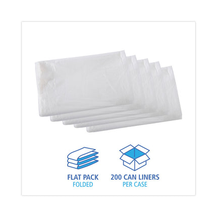 High Density Industrial Can Liners Flat Pack, 33 gal, 16 mic, 33" x 40", Natural, Flat Pack, 200/Carton