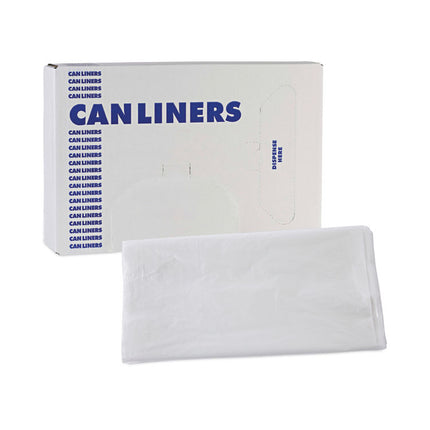 High Density Industrial Can Liners Flat Pack, 60 gal, 13 mic, 38" x 60", Natural, Flat Pack, 200/Carton