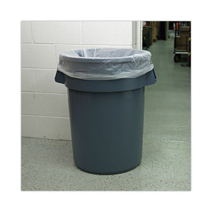 High Density Industrial Can Liners Coreless Rolls, 45 gal, 13 mic, 40" x 48", Natural, Perforated, 25 Bags/Roll, 10 Rolls/CT