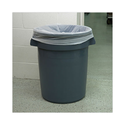 Linear Low Density Industrial Can Liners, 33 gal, 0.9 mil, 33" x 39", White, Flat Pack, 100/Carton