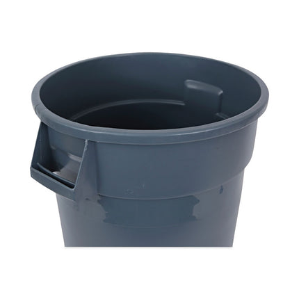 Round Waste Receptacle, 32 gal, Linear-Low-Density Polyethylene, Gray