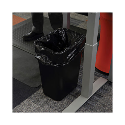 Low-Density Waste Can Liners, 16 gal, 1 mil, 24" x 32", Black, Perforated Roll, 10 Bags/Roll, 15 Rolls/Carton
