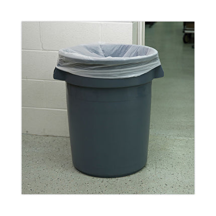 Low-Density Waste Can Liners, 33 gal, 0.6 mil, 33" x 39", White, Perforated Roll, 25 Bags/Roll, 6 Rolls/Carton