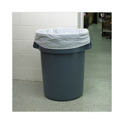 Low-Density Waste Can Liners, 60 gal, 0.5 mil, 38" x 58", White, Perforated Roll, 10 Bags/Roll, 10 Rolls/Carton