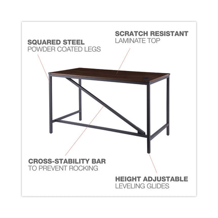 Industrial Series Table Desk, 47.25" X 23.63" X 29.5", Modern Walnut