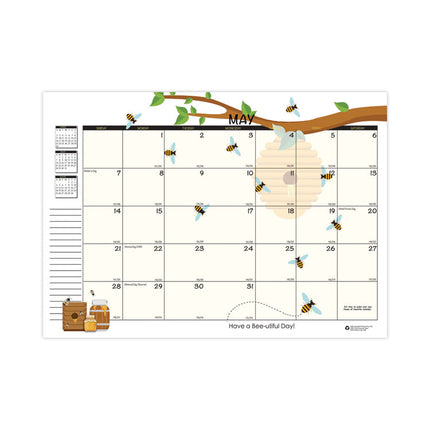 Recycled Honeycomb Monthly Planner, Honeycomb Artwork, 11 x 7, Black/Gold Cover, 12-Month (Jan to Dec): 2025