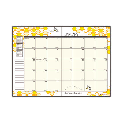 Recycled Honeycomb Monthly Planner, Honeycomb Artwork, 11 x 7, Black/Gold Cover, 12-Month (Jan to Dec): 2025