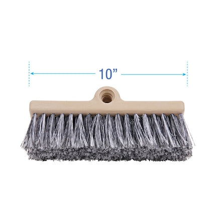 Dual-Surface Vehicle Brush, Black Polypropylene Bristles, 10" Brush, Brown Plastic Handle