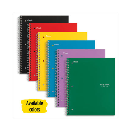 Wirebound Notebook, 1-Subject, Wide/Legal Rule, Assorted Cover Colors (Set 8), (100) 10.5 x 8 Sheets, 6/Pack