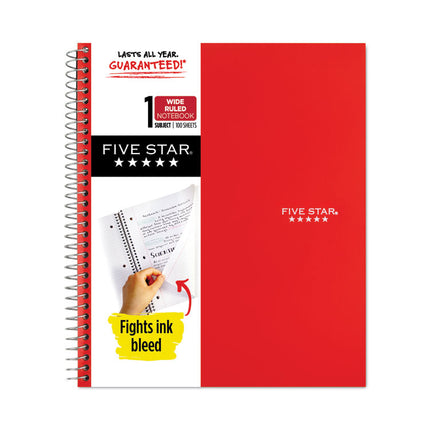 Wirebound Notebook, 1-Subject, Wide/Legal Rule, Assorted Cover Colors (Set 8), (100) 10.5 x 8 Sheets, 6/Pack