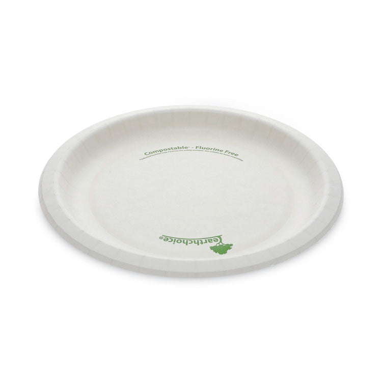 EarthChoice Pressware Compostable Dinnerware, Plate, Paper, 9" dia, White, 450/Carton