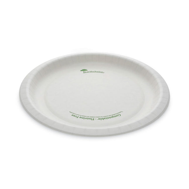 EarthChoice Pressware Compostable Dinnerware, Plate, Paper, 10" dia, White, 300/Carton