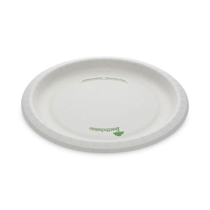 EarthChoice Pressware Compostable Dinnerware, Plate, Paper, 10" dia, White, 300/Carton