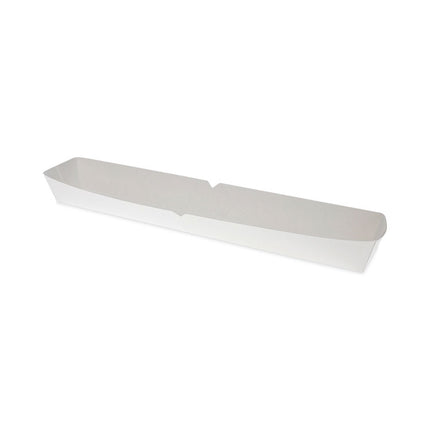 Paperboard Boat Basket, Hot Dog Tray with Perforations, 16 oz, 12.51 x 2.06 x 1.75, White, Paper, 500/Carton