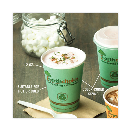 EarthChoice Compostable Paper Cup, 12 oz, Teal, 1,000/Carton