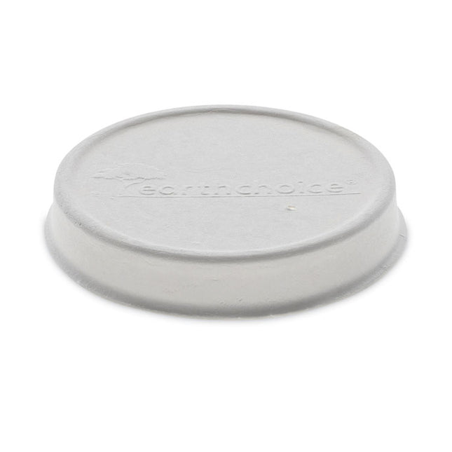 EarthChoice Compostable Soup Cup Lid, For 8 oz to 16 oz Soup Cups, 4" Diameter, Natural, Sugarcane, 500/Carton