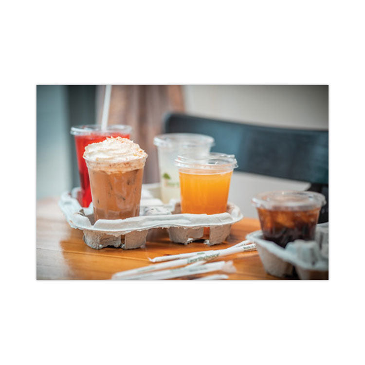 EarthChoice Carry-Safe Beverage Carrier, 8 oz to 46 oz, Four Cups, Natural, 132/Carton