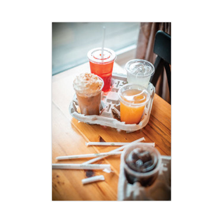 EarthChoice Carry-Safe Beverage Carrier, 8 oz to 46 oz, Four Cups, Natural, 132/Carton