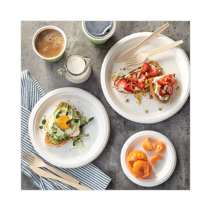 EarthChoice Compostable Fiber-Blend Bagasse Dinnerware, Plate, Sugarcane, 6" dia, Natural, 1,000/Carton