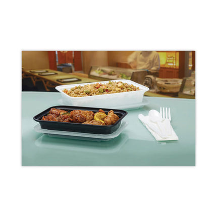 Newspring VERSAtainer Microwavable Containers, Base/Lid Combo, 8.8 x 6 x 2.5, White/Clear, Plastic, 150/Carton