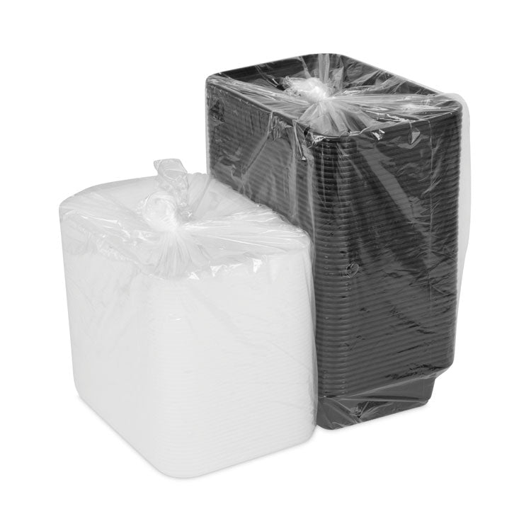 Newspring VERSAtainer Microwavable Containers, 38 oz, 8.8 x 6 x 2.5, Black/Clear, Plastic, 150/Carton