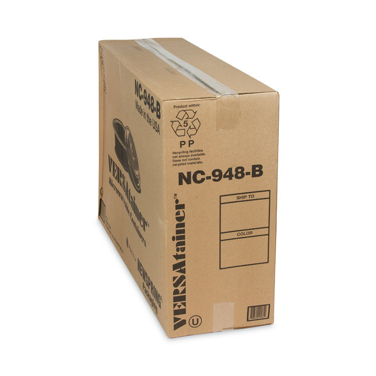 Newspring VERSAtainer Microwavable Containers, Vented Lid, 48 oz, 9" Diameter, Black/Clear, Plastic, 150/Carton