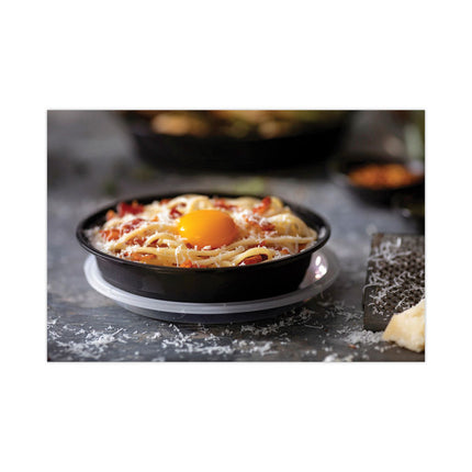 EarthChoice Versa2Go Microwaveable Container, 30 oz, 6.8 x 6.8 x 2.2, Black/Clear, Plastic, 150/Carton