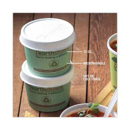 EarthChoice Compostable Soup Cup, Medium, 12 oz, 3.63" Diameter x 3.63" h, Teal, Paper, 500/Carton