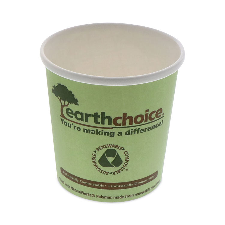 EarthChoice Compostable Soup Cup Large, 16 oz, 3.63" Diameter x 3.88" h, Green, Paper, 500/Carton