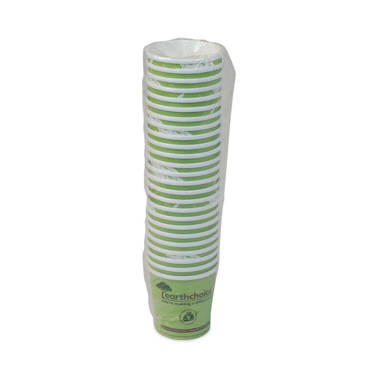 EarthChoice Compostable Soup Cup Large, 16 oz, 3.63" Diameter x 3.88" h, Green, Paper, 500/Carton