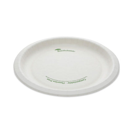 EarthChoice Pressware Compostable Dinnerware, Plate, Paper, 9" dia, White, 450/Carton
