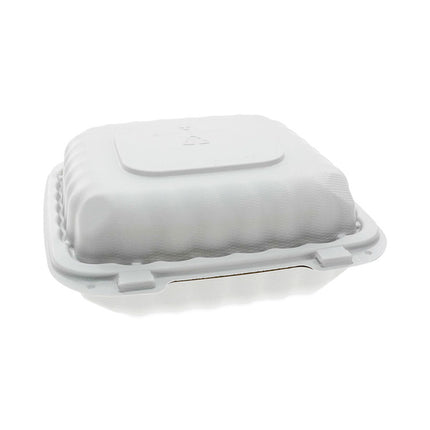 EarthChoice SmartLock Microwavable MFPP Hinged Lid Container, 8.31 x 8.35 x 3.1, White, Plastic, 200/Carton