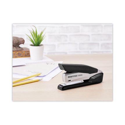 inPOWER+28 Executive One-Finger 3-in-1 Eco-Friendly Desktop Stapler, 28-Sheet Capacity, Black/Silver