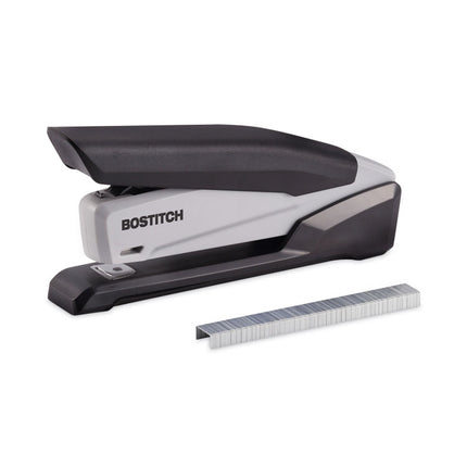 EcoStapler Spring-Powered Desktop Stapler with Antimicrobial Protection, 20-Sheet Capacity, Gray/Black