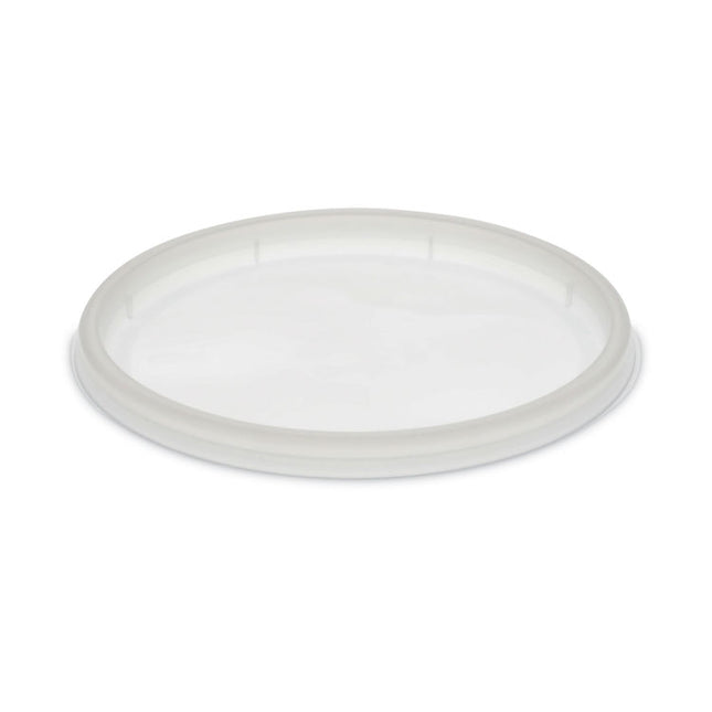 Newspring DELItainer Microwavable Container Lid, Recessed, 4.55" Diameter x 0.4" h, Translucent, Plastic, 480/Carton