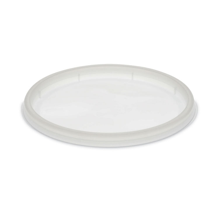 Newspring DELItainer Microwavable Container Lid, Recessed, 4.55" Diameter x 0.4" h, Translucent, Plastic, 480/Carton