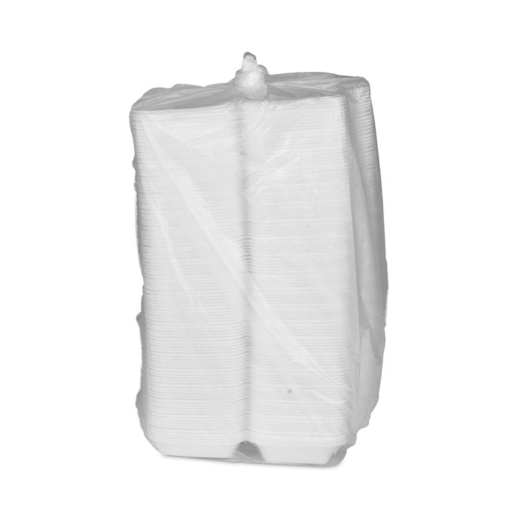 SmartLock Foam Hinged Lid Container, Medium, 8.75 x 5.5 x 3, White, 220/Carton