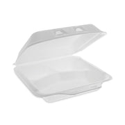 SmartLock Foam Hinged Lid Container, Small, 3 Compartments, 7.5 x 8 x 2.63, White, 150/Carton