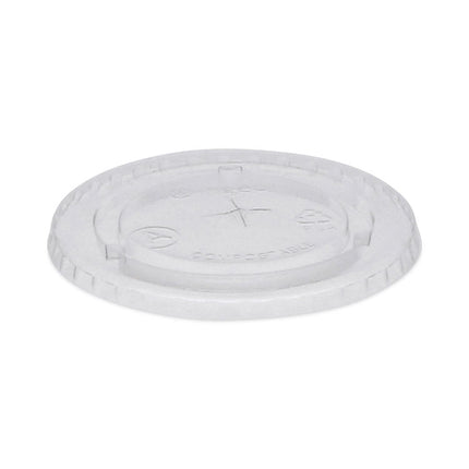EarthChoice Compostable Cold Cup Lid with Straw Slot for A Cups, Fits 7 oz/9 oz/20 oz A Cups, Plastic, Clear, 1,020/Carton