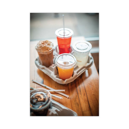 EarthChoice Compostable Cold Cup Lid with Straw Slot for A Cups, Fits 7 oz/9 oz/20 oz A Cups, Plastic, Clear, 1,020/Carton