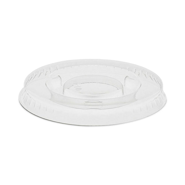 Plastic Portion Cup Lid, Fits 0.5 oz to 1 oz Portion Cups, Clear, 100/Sleeve, 25 Sleeves/Carton
