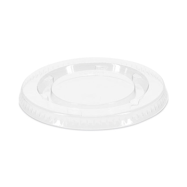 Plastic Portion Cup Lid, Fits 1.5 oz to 2.5 oz Portion Cups, Clear, 100/Pack, 24 Packs/Carton